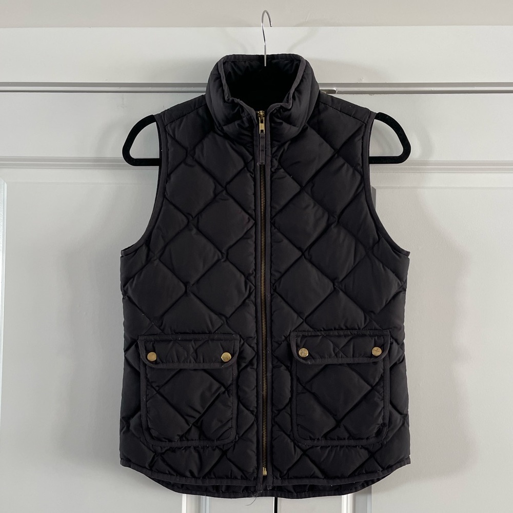 JCrew Black Quilted Vest Size XS